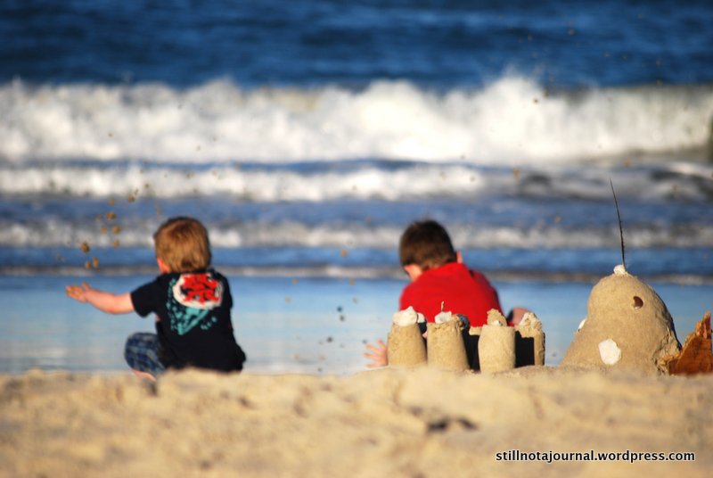 beach, sandcastle, ocean, Lennox Head