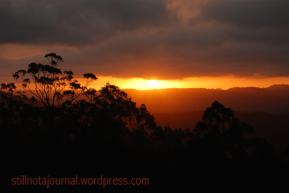 Look on the bright side: so we aren't getting rain, but we are getting bushfires which throw a lot of crap into the atmosphere which in turn produces the most uh-may-zing sunsets.
