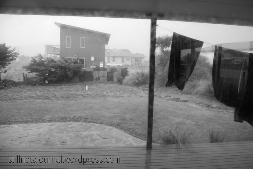 When we rehung the sodden towels the next morning hail fell out. You'd think it was a recipe for disaster, 13 people including 7 kids holed up in a Southern storm for a couple of days, but we had some great times. Of course, the kids did have a bit of surplus energy to burn off, and discovered parkour. Apparently all you need is a 4x4 metre floor space and a couple of beanbags.