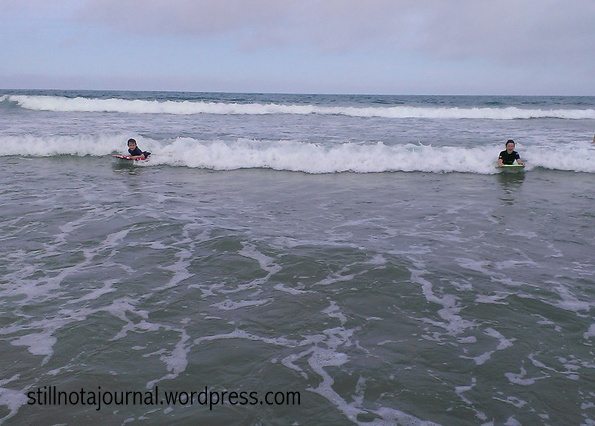 Finn did get cold but refused to come out until he'd gone blue.