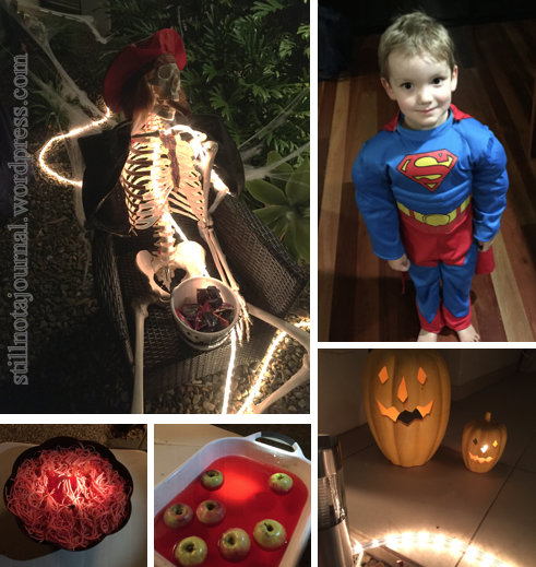 Had a great time wandering around the spooky neighbours! Collected enough chocolate to last until next Halloween...