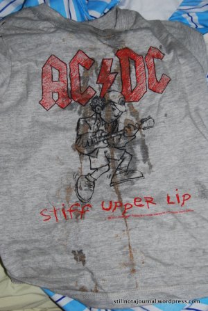 It looks like poor Angus is a sympathetic vomiter.