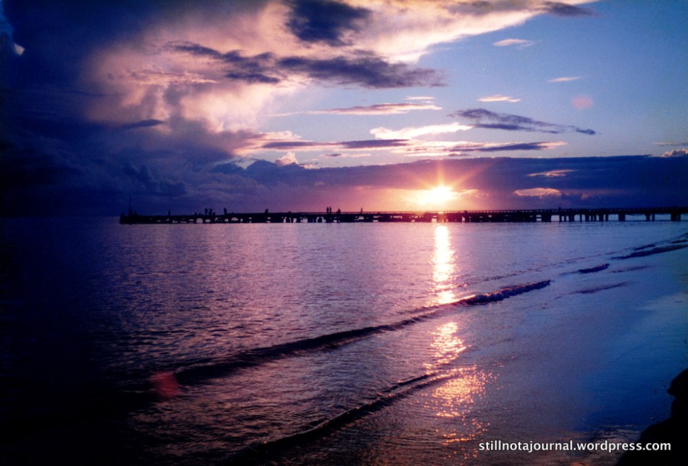 Babbage Island prawning jetty 1996 sunset
