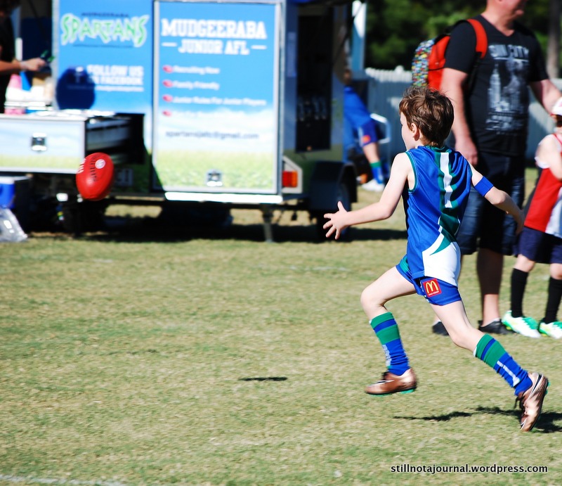 Finn chases down the ball