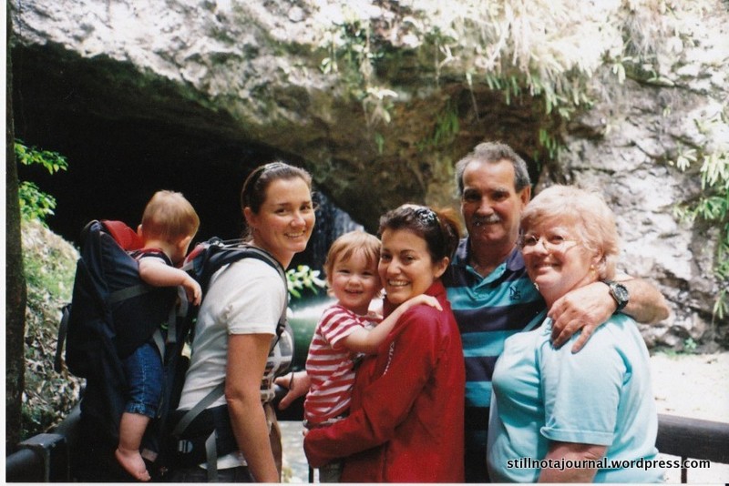 At Springbrook Natural Bridge - although the guy we roped in to take the photo forgot to actually include the waterfall and cave! D'oh.