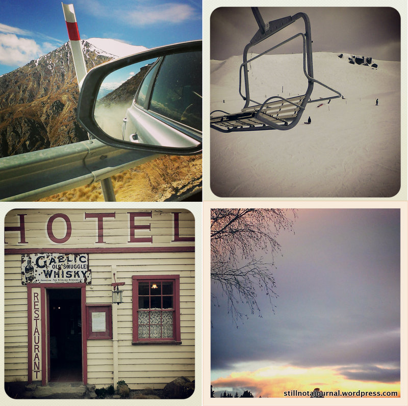 Scary drive up, on the chairlift, the Cardrona, Wanaka sunset.